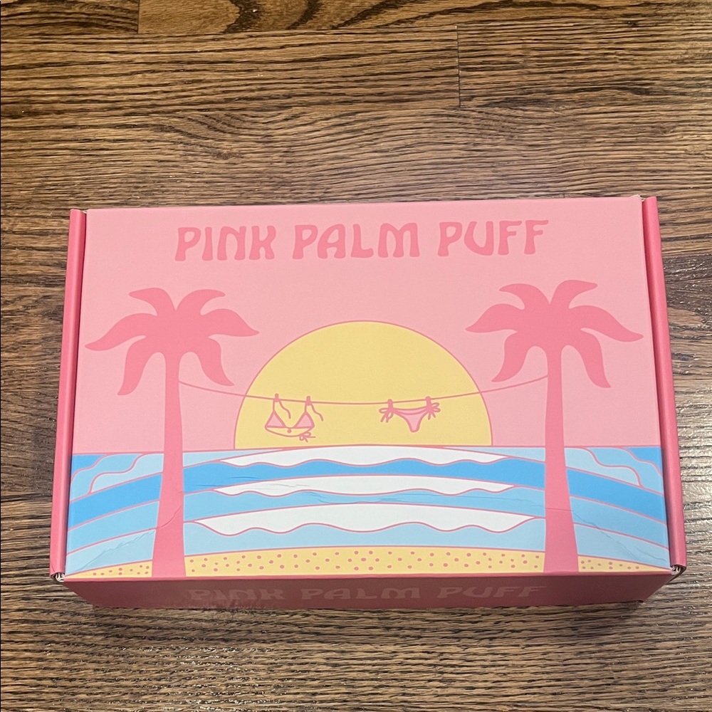Pink Palm Puff Swim Bikini Box Only